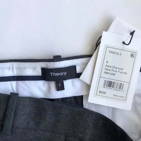NWT Theory Wool Blend Charcoal Grey Ankle Pants